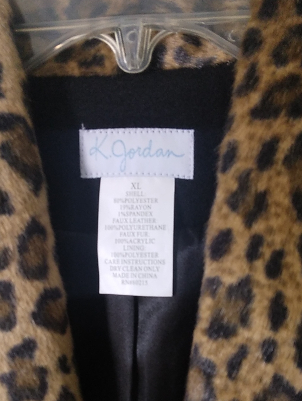 K Jordan Leopard Faux Fur Coat in Brown and Black - Picture 2 of 2